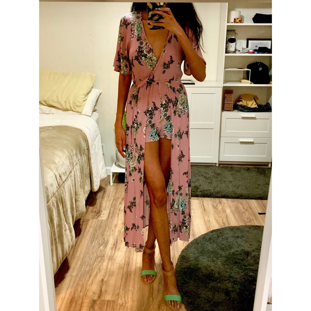 Band of Gypsies Floral Maxi Dress with Shorts